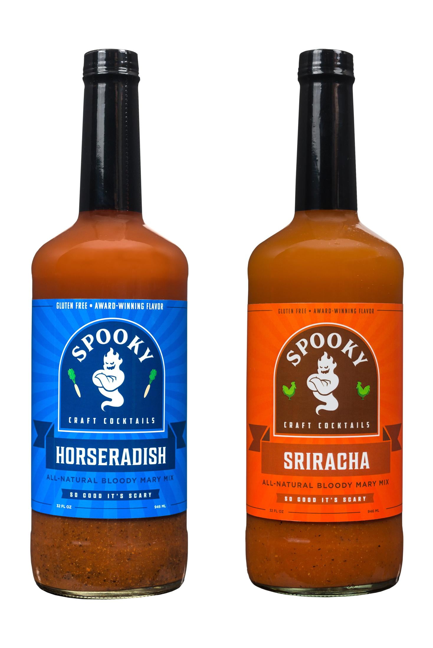 SPOOKY Sriracha and Horseradish Bloody Mary Mix Set, Low Carb, Low
