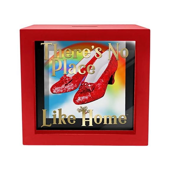SPOONTIQUES RUBY SLIPPERS SHADOWBOX BANK, RED 16748