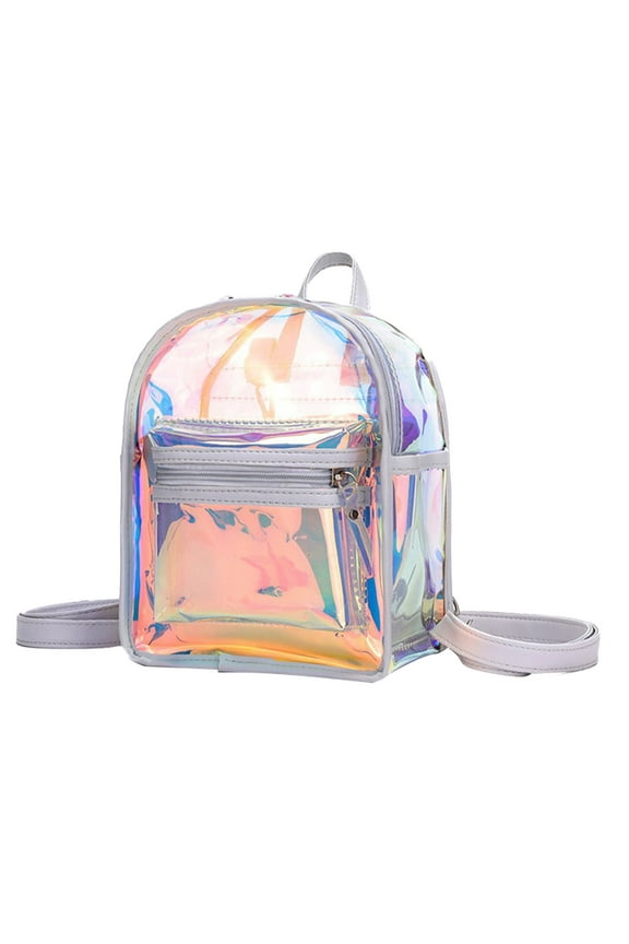 SPOORYOO Backpack One Shoulder Messenger Two Back Transparent Multipurpose Travel Bag,Clear Vinyl Beach Bag,Ball Game Concert Clear Bag,Stadium,Outdoor,Beach,Pool