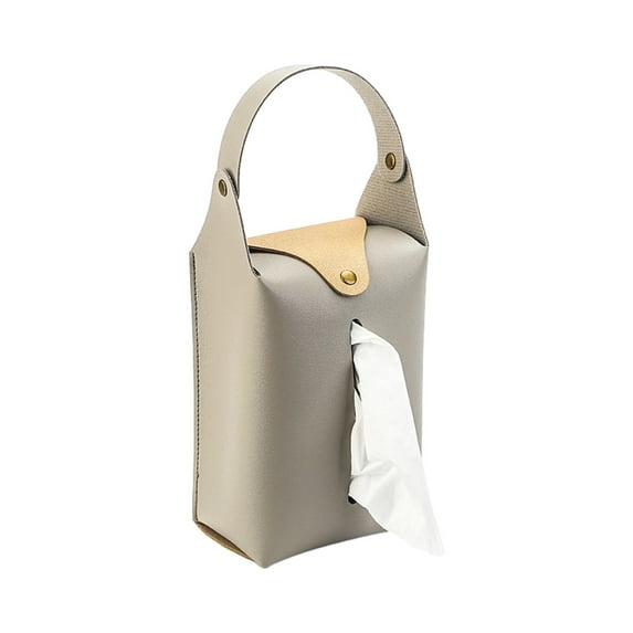 SPOORYOO Car Tissue Box,Car Tissue Box,Hanging Tissue Box Leather Car Tissue,Multifunctional Rectangular Napkin Bag,Wall-Mounted Tissue Case For Car Truck Home