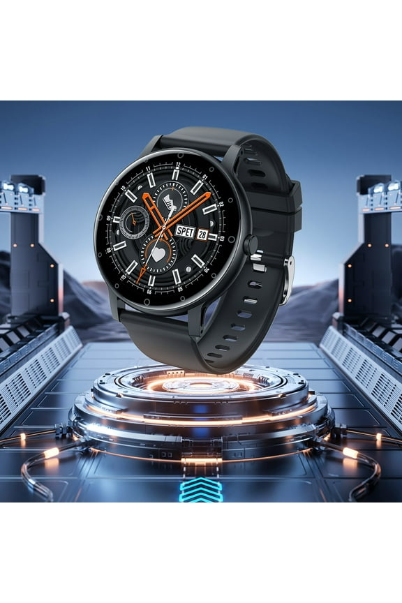 1.39-Inch HD Smartwatch with Bluetooth Call, Multi Sports Modes, Weather Forecast, Message Alerts, Long Battery Life - Black
