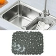 thumbnail image 1 of SPOORYYO 1 Pack Sink Mat for Kitchen Sink, Charcoal Gray PVC Protector with Pebble Design, Dish Drying Mat for Stainless Steel and Porcelain Sinks, 15.8 x 12 Inch, 1 of 6