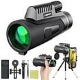 thumbnail image 1 of SPOORYYO 12x50 Monocular Telescope with Tripod and Phone Clip, HD Vision, Low Light Night Vision, Waterproof & Shock-Resistant for Bird Watching, Hiking, Hunting - Green, 1 of 9