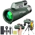 thumbnail image 1 of SPOORYYO 12x50 Monocular Telescope with Tripod and Phone Clip, HD Vision, Low Light Night Vision, Waterproof & Shock-Resistant for Bird Watching, Hiking, Hunting - Green, 1 of 9
