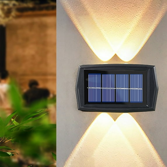 SPOORYYO 2 Pack LED Outdoor Solar Lights, Dual-Head Landscape Spotlights, Garden Wall Light with White/Warm/Color Changing, Wireless Solar Powered IP65 Waterproof for Yard, Walkway