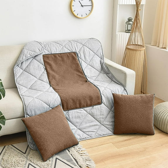 SPOORYYO 2-in-1 Convertible Pillow Blanket, Multi-Use Travel & Office Comfort Throw for Lounging, Napping, and Support