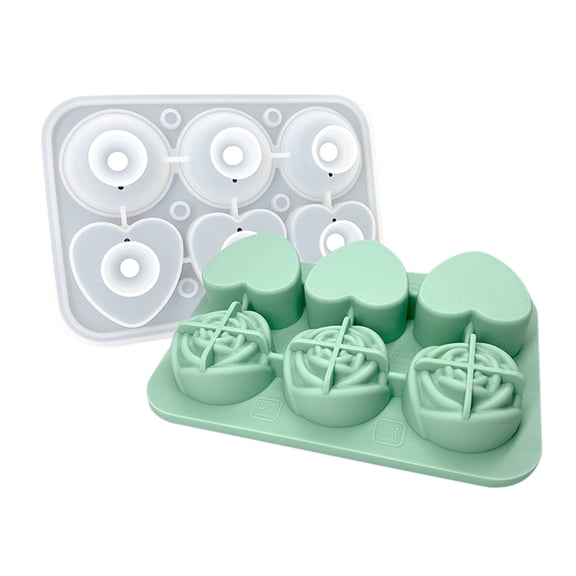 SPOORYYO 2023 Upgrade Ice Cube Maker Tray - 6-Cavity Easy-Release Ice Mold with Lid for Home Freezers, Compact & Leakproof Design for Chilled Beverages