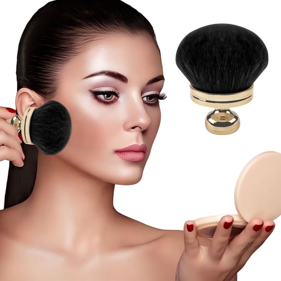 SPOORYYO 3 Inch Kabuki Brush for Self Tanner and Back Applicator Extra Large Rose Gold Self Tanning Blend Brush Soft synthetic hair for Foundation self tanners Powder Face and Body