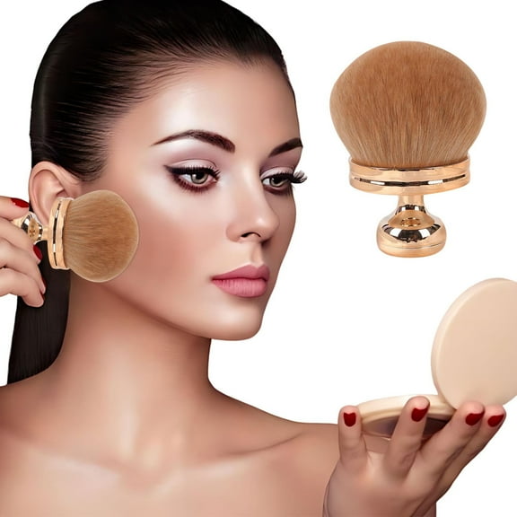 SPOORYYO 3 Inch Kabuki Brush for Self Tanner and Back Applicator Extra Large Rose Gold Self Tanning Blend Brush Soft synthetic hair for Foundation self tanners Powder Face and Body