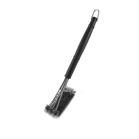 SPOORYYO 3-in-1 Bristle-Free BBQ Grill Brush & Scraper - 17" Safe Distance Handle - Durable Stainless Steel for All Grills & Smokers