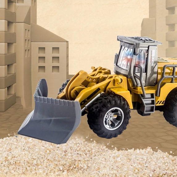 SPOORYYO 4-Channel Remote Control Excavator Toy with Lights and Full Function Operation for Outdoor Play