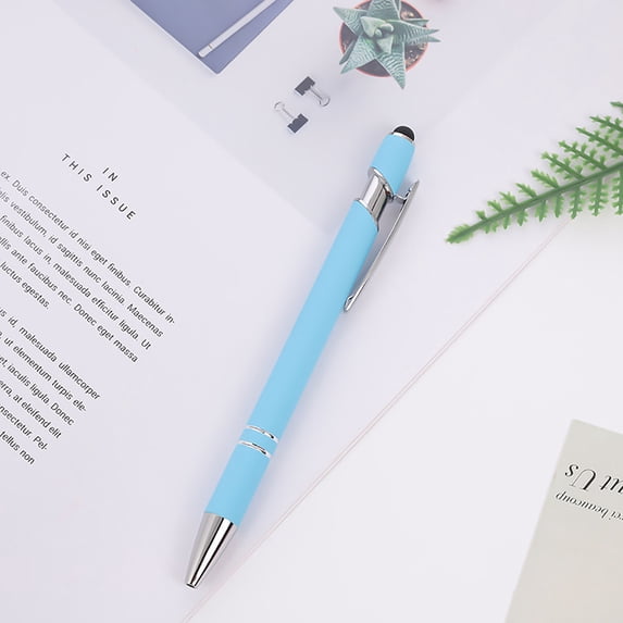 SPOORYYO 5-Pack Metal Ballpoint Pens with Touchscreen Soft Tips for Business, Student Writing, and Personalized Gifts