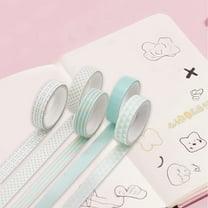 SPOORYYO 5 Rolls Washi Masking Tape, Multicolor Decorative Colored Tape for Scrapbook Journal DIY Planner Crafts, 2M Long 1CM Wide Washi Tape Set