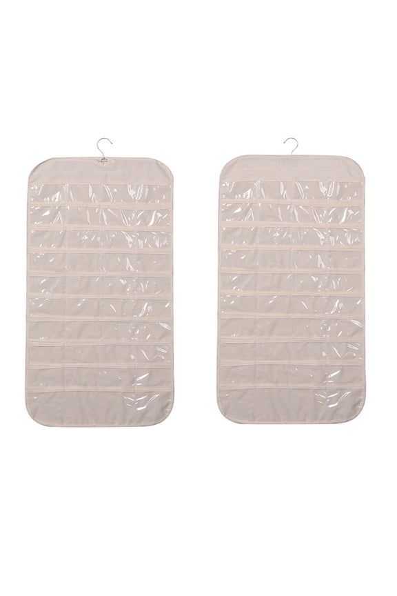 80-Pocket Jewelry Organizer with Transparent Windows, Non-Woven Hanging Storage for Accessories, Perfect for Bedroom and Office Use