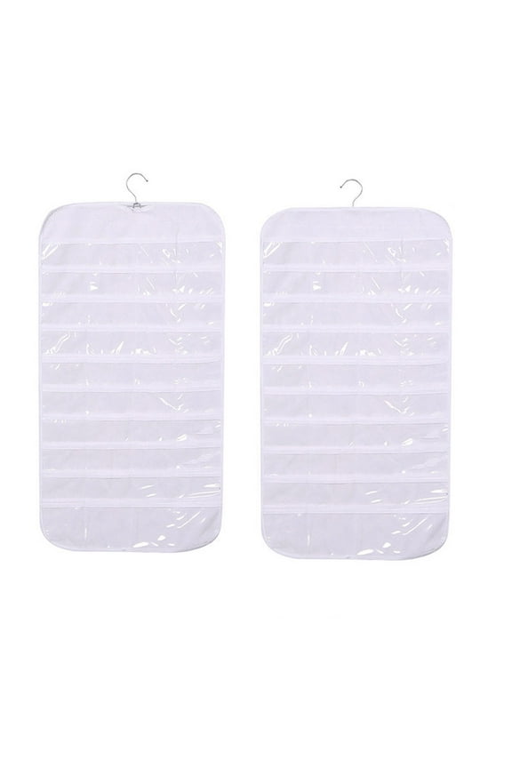80-Pocket Jewelry Organizer with Transparent Windows, Non-Woven Hanging Storage for Accessories, Perfect for Bedroom and Office Use