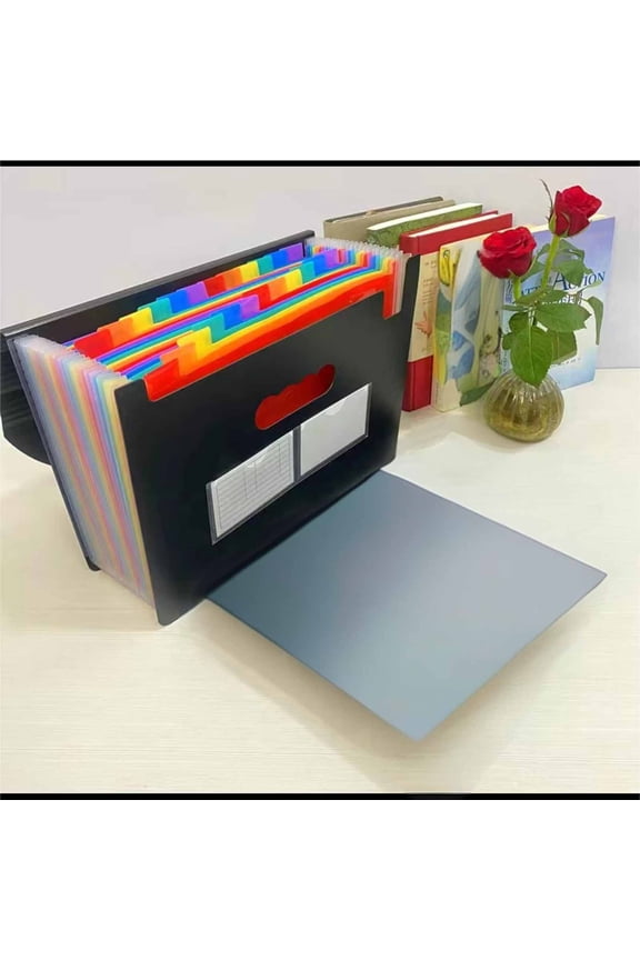 SPOORYYO A4 Portable Folder Test Paper Bag Multi Layer Storage Organizer with Safe Buckle Design