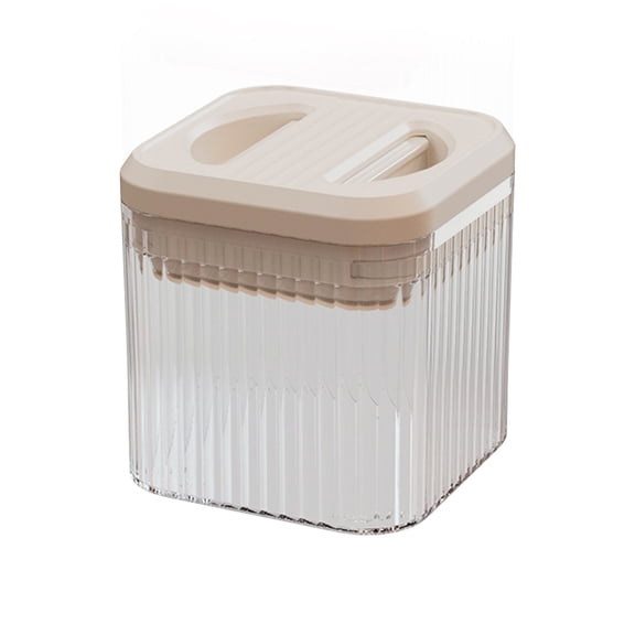 SPOORYYO Airtight Press-Type Plastic Storage Tank with BPA-Free Construction and Easy-Pour Corners, Dishwasher Safe