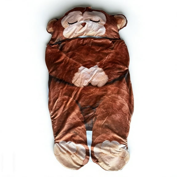 SPOORYYO Animal Sleeping Bag, Adorable Plush Monkey Character Sleeping Bag for Adults, Soft Warm Wearable Blanket for Camping, Home Lounging, Sleepovers & RV Trips, 6.2ft 2.6ft