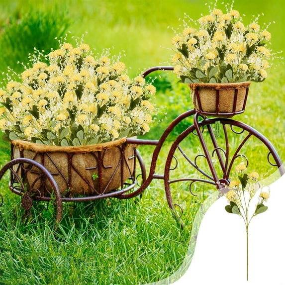 SPOORYYO Artificial Chrysanthemum Ball Flowers, Silk Wedding Decoration, Lifelike Plastic Greenery