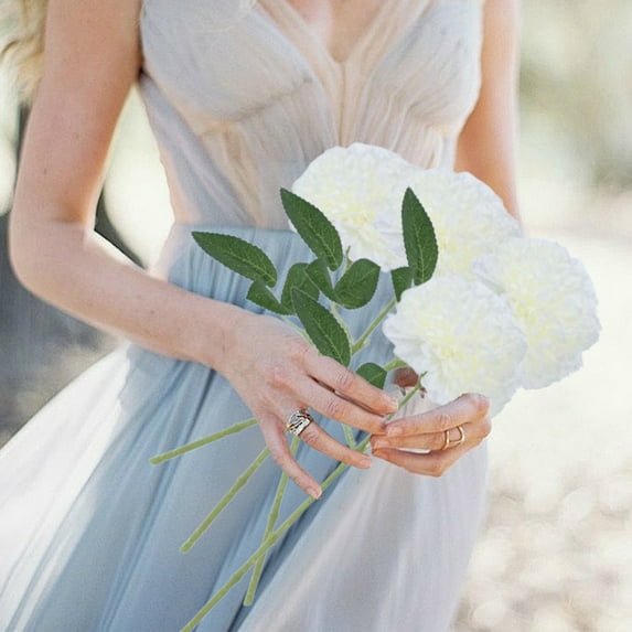 SPOORYYO Artificial Hydrangea Flowers with Stems - 1 Pc Cloth Material, 7x7x28cm (2.76x2.76x11.02in), B-LACK/White/Orange/Green, for Home Decoration