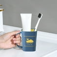 thumbnail image 1 of SPOORYYO Bathroom Mouthwash Cup, Cute Couple Toothbrush Cup, Rain Pattern Handle, Plastic, 1 of 6