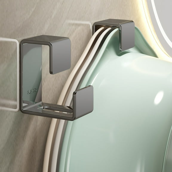 SPOORYYO Bathroom Wall Hooks Rack 2 Pcs Metal Coat Towel Robe Hooks, Wall Mounted Storage Bracket