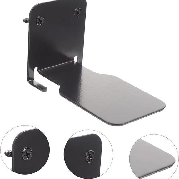 SPOORYYO Black Floating Bookshelf - Invisible Wall-Mounted Metal Shelf for Home and Office Storage