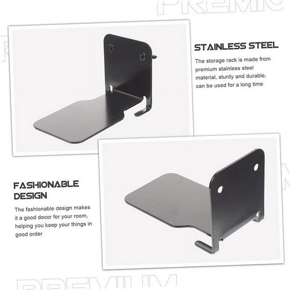 SPOORYYO Black Floating Bookshelf - Invisible Wall-Mounted Metal Shelf for Home and Office Storage