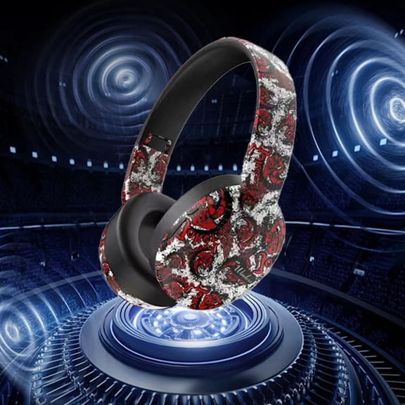 SPOORYYO Bluetooth 5 4 Head Mounted Headphones, Foldable Soft Headband, Low Latency Surround Audio, High Battery, Sports Gaming Use