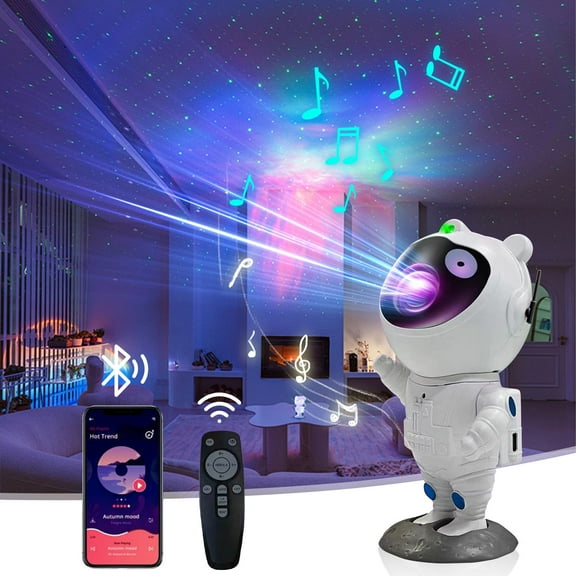 SPOORYYO Bluetooth Mini Astronaut LED Night Light with Colorful Space Projection for Kids Bedroom Decor