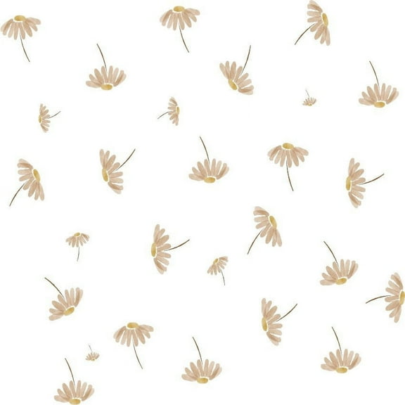 SPOORYYO Bohemian Style Children's Room Wallpaper, Hand-painted Retro Flower Design, Easy-to-Use Self-Adhesive Decoration