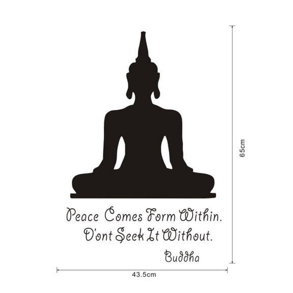 SPOORYYO Buddha Wall Stickers for Bedroom Living Room Home Decoration Removable Wall Decals