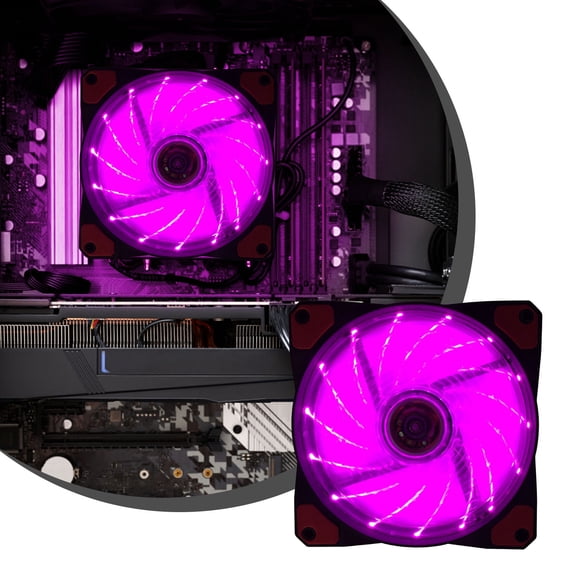 HOZVOMI CPU Cooling Fan 120mm PWM Hydraulic Bearing Low Noise Intelligent Temperature Control RGB Lighting