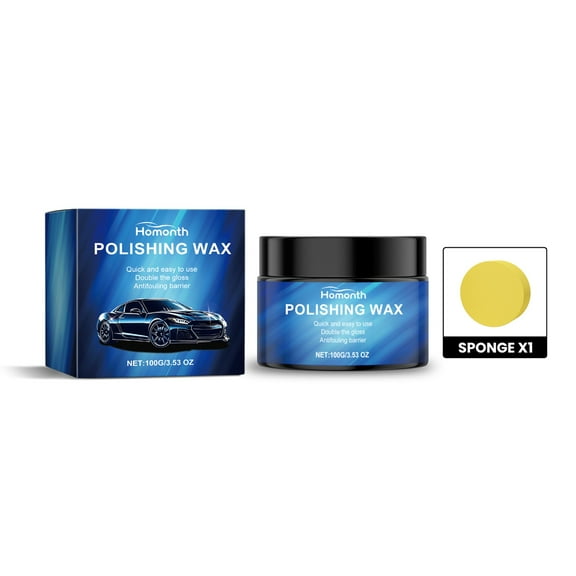 SPOORYYO Car Care Polishing Wax - Removes Oxidation, Scratches, and Swirls with Hydrophobic Protection - Includes Sponge for Easy Application