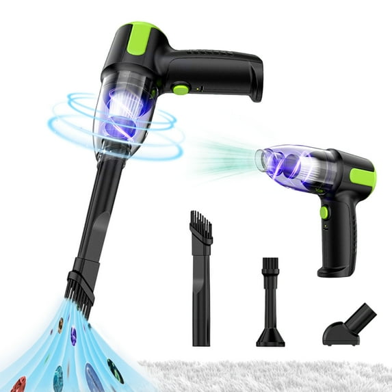 SPOORYYO Car Vacuum Portable Cordless, Handheld Vacuum Cordless - 6000Pa Super Suction, USB Rechargeable, Foldable Design with Multi-Accessories for Car Cleaning Pet Hair, Black