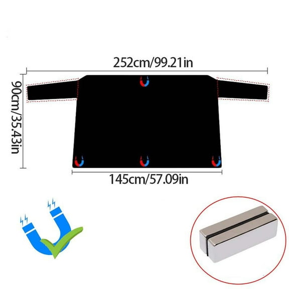 SPOORYYO Car Windshield Snow Cover with Sunshade, Universal Fit, Easy Installation & Storage, and Reflective Safety Design for Winter and Summer Use