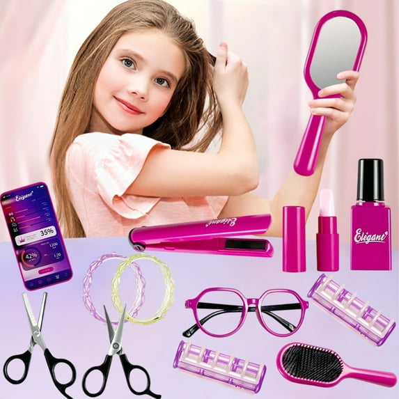 SPOORYYO Children's Hairdressing Play Set - 13 Piece Grooming Toy Kit, Realistic Salon Accessories for Boys & Girls, Educational Role-Play Gift