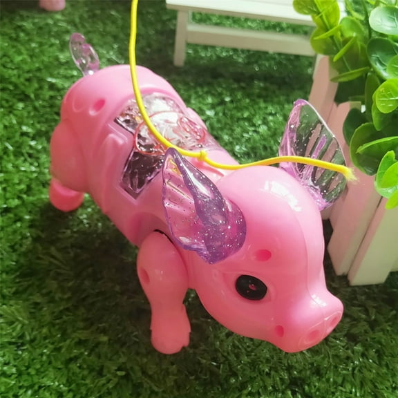 SPOORYYO Children's Luminous Concert Walking Leash Toy: Portable Cute Pig Lantern Made of Environmentally Friendly Plastic for Educational Fun and Hand-Eye Coordination Development