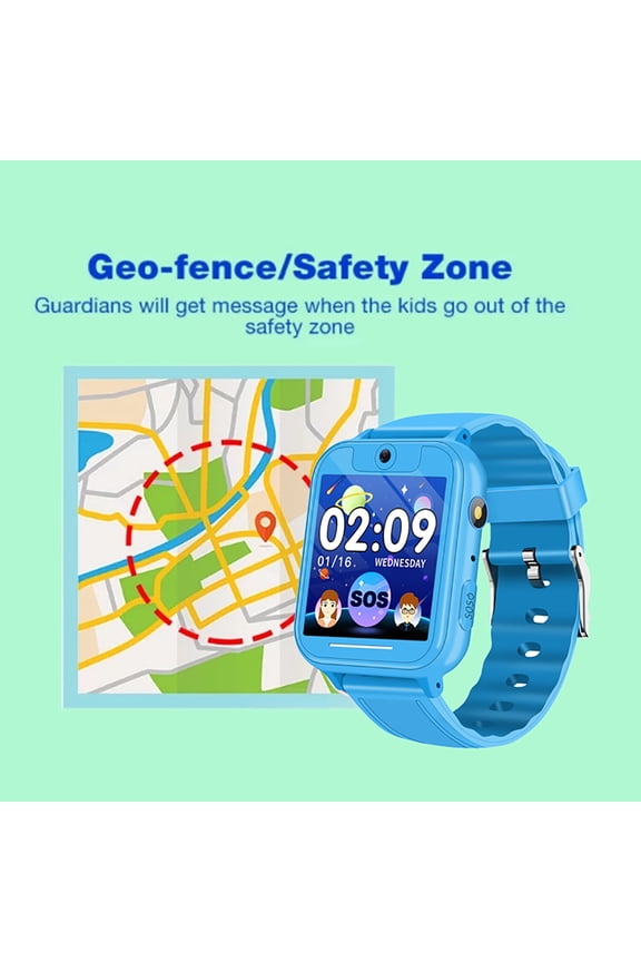 Children's Smartwatch with 1.54 Inch HD Screen, MP3 Player, Camera, SOS Call & LBS Positioning - Supports 5 Games, Alarm, Recorder, Calculator, Multi-Language