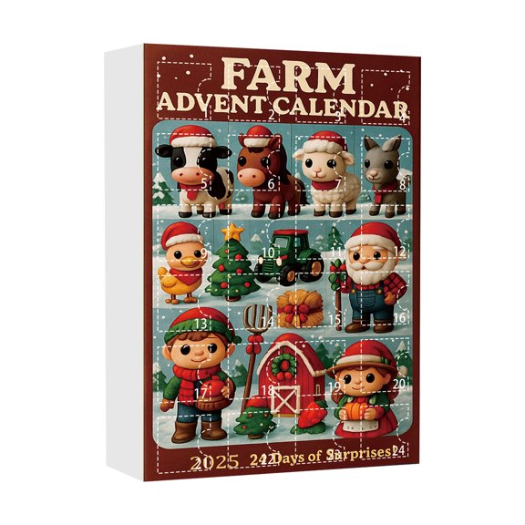 SPOORYYO Christmas 2025 Farm-Themed Countdown Calendar for Families | Festive Advent Calendar with Daily Surprises | Holiday Decor and Traditions Await