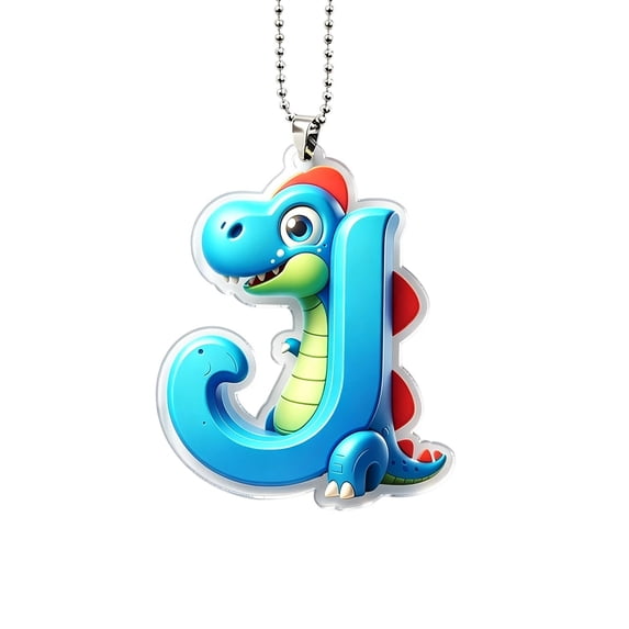 SPOORYYO Christmas Dinosaur Ornament J Letter Cartoon Pendant, Cute Dino Hanging Figure Tree Ornament, Indoor Decoration, Funny Dinosaur Decor Gift