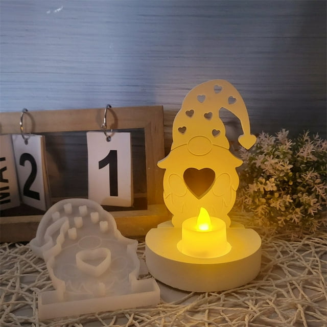 SPOORYYO Christmas Gnome Candle Mould, DIY Plaster Casting Moulds for