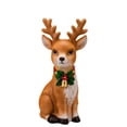 thumbnail image 1 of SPOORYYO Christmas Light Up Reindeer Statue Sitting Deer Figurine with LED Holly Collar Battery Operated Holiday Outdoor Indoor Decor, 1 of 7