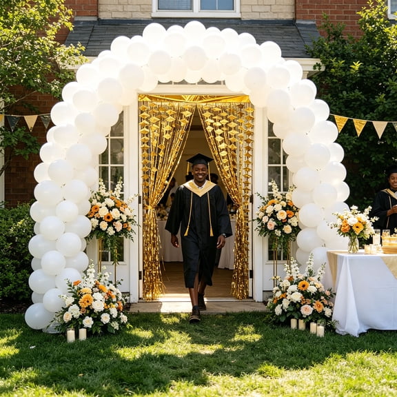 SPOORYYO Class of 2026 Graduation Foil Fringe Curtains for Senior Grad Party Decoration