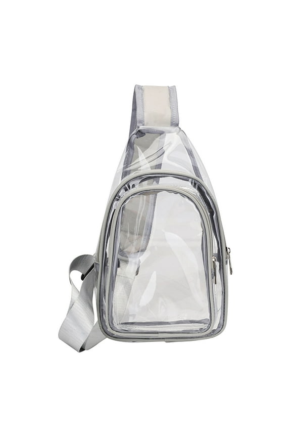 Clear Sling Bag, Clear Crossbody Bag Stadium Approved,Fashionable Transparent Chest Bag For Men And Women With Large Capacity PVC Plastic Jelly Swimming Beach Backpack