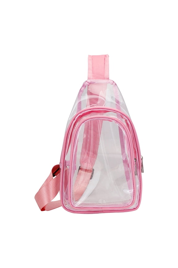 Clear Sling Bag, Clear Crossbody Bag Stadium Approved,Fashionable Transparent Chest Bag For Men And Women With Large Capacity PVC Plastic Jelly Swimming Beach Backpack