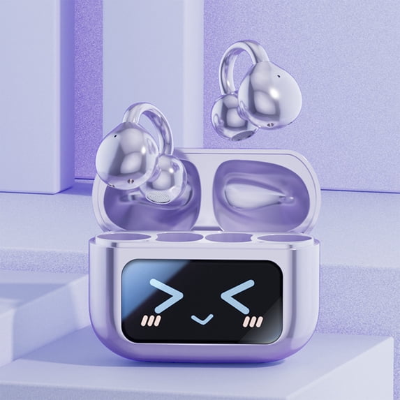 SPOORYYO Clip True Wireless Bluetooth 5.4 Earbuds, Full Color Smart Screen With Digital Display, High Battery Capacity, Multi Mode Noise Reduction, Low Latency