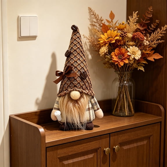 SPOORYYO Coffee Gnome Figurine Cute Decor for Coffee Bar Kitchen Accent and Home Shelf Display