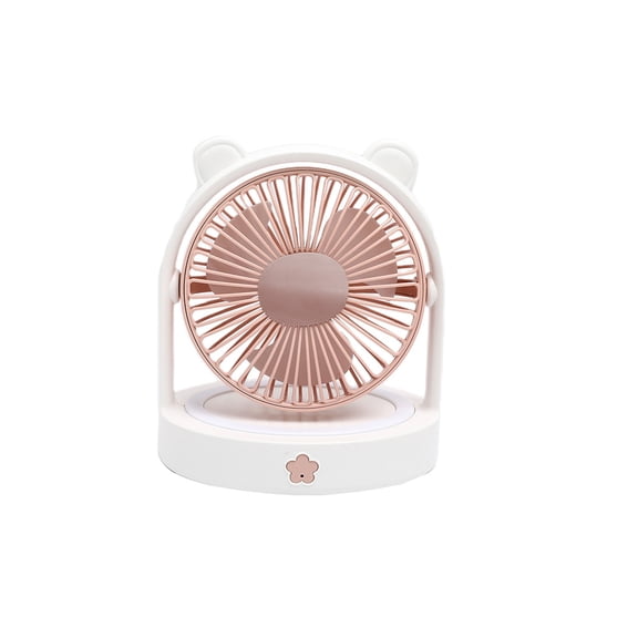 HOZVOMI Cute Bear Desk Fan with Three Speed Settings, Portable Night Light for Dormitory and Office Use