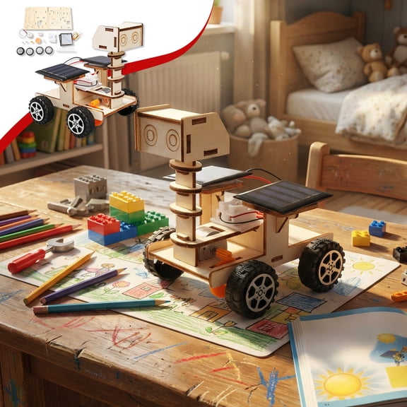 SPOORYYO DIY Solar Powered Rover, Educational Science Experiment Kit, Hands-On Assembly Project for Exploring Renewable Energy